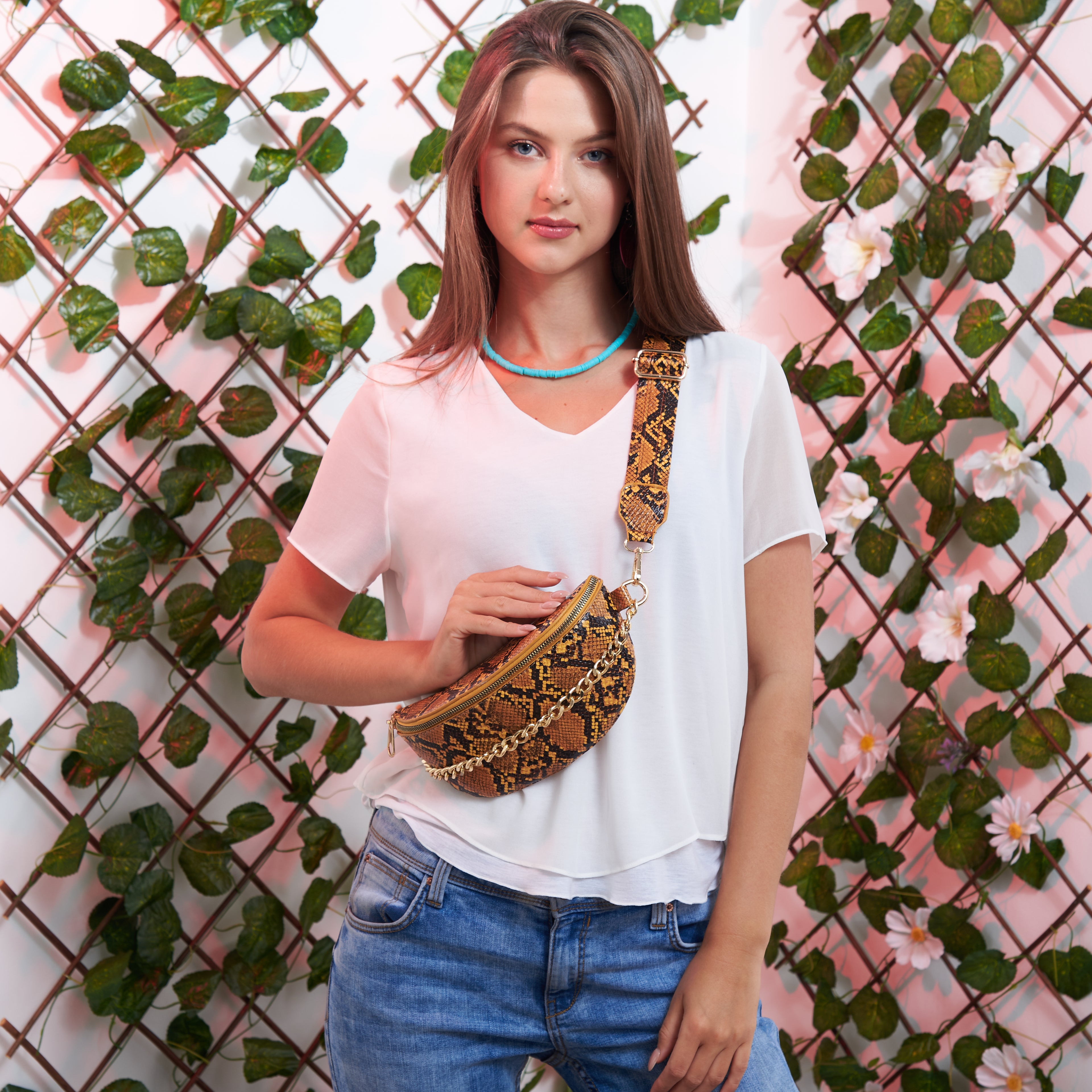 SNACK LEATHER FANNYPACK MUSTARD