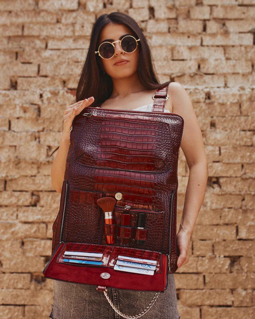 Dark Red Laptop Backpack - Copperchio