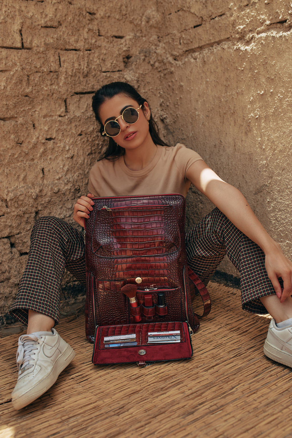 Dark Red Laptop Backpack