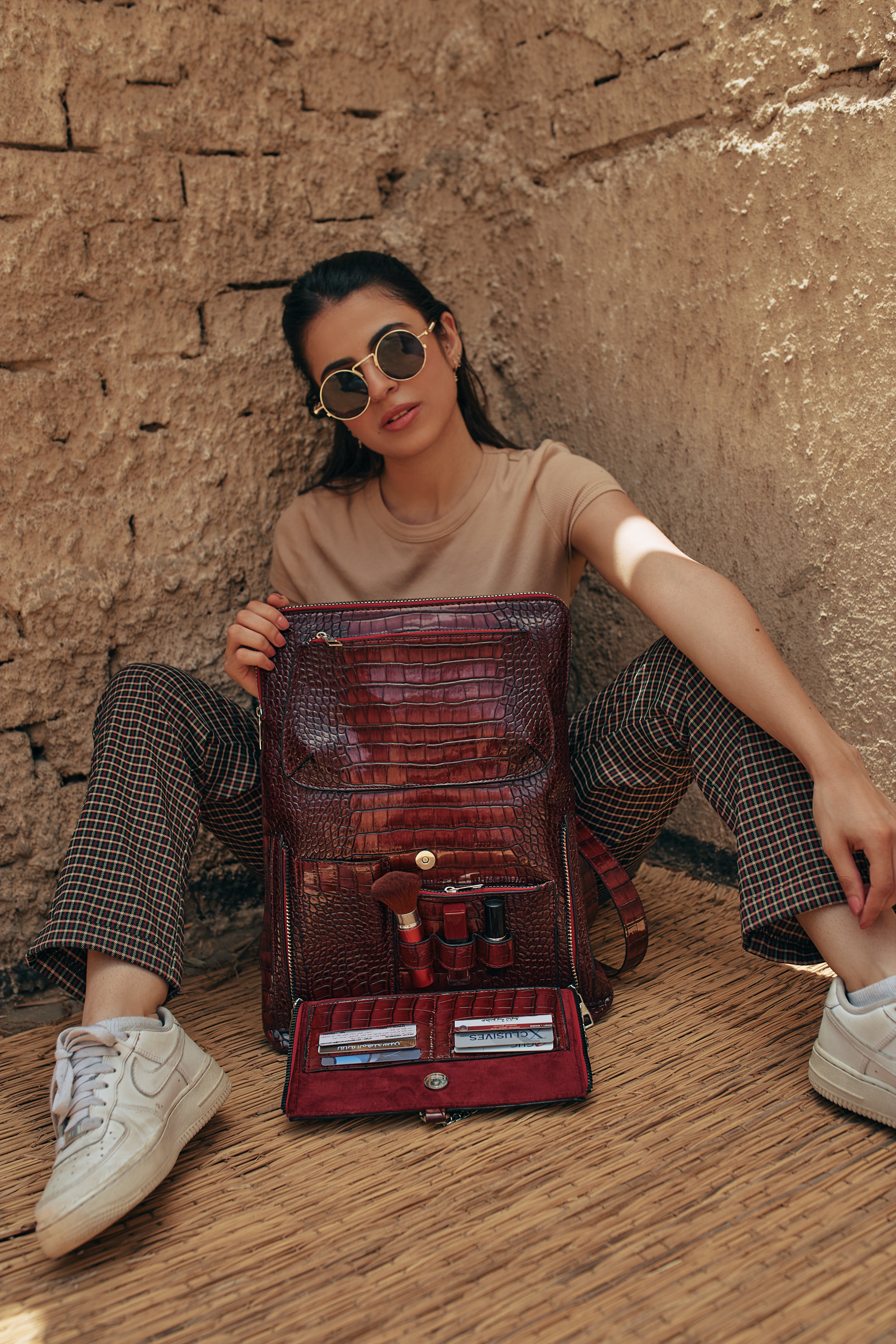 Dark Red Laptop Backpack