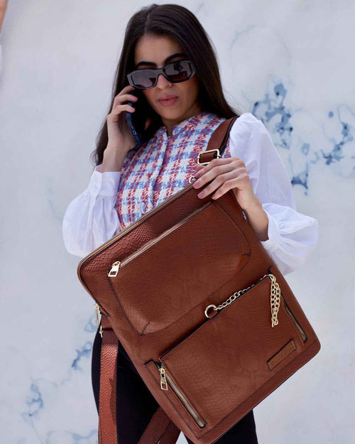Camel Laptop Backpack - Copperchio