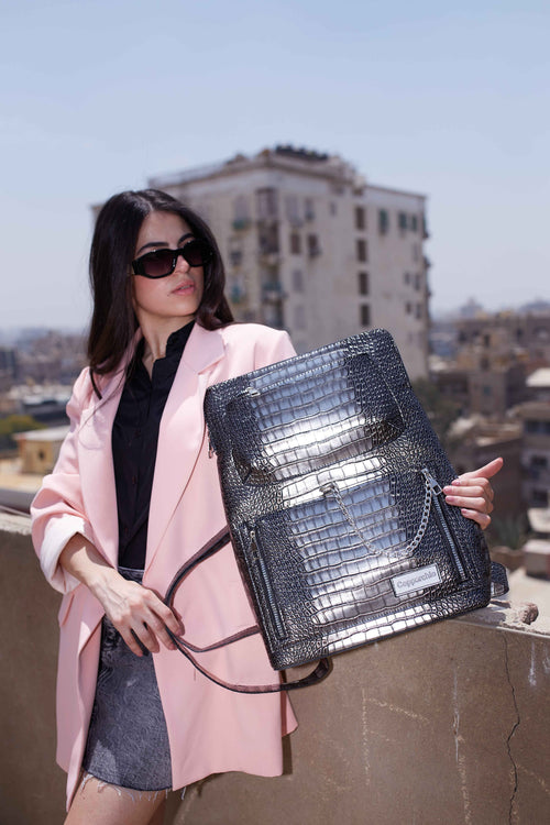 Grey Laptop backpack - Copperchio